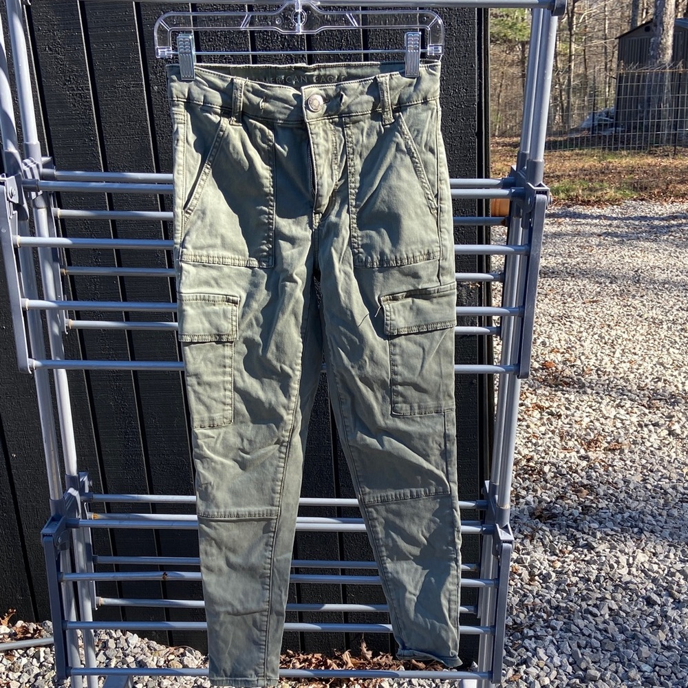 American Eagle Women's Olive Skinny Jeans